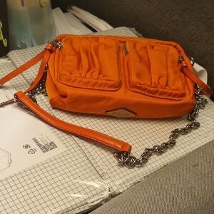 Orange Chain Strap Women's Bag